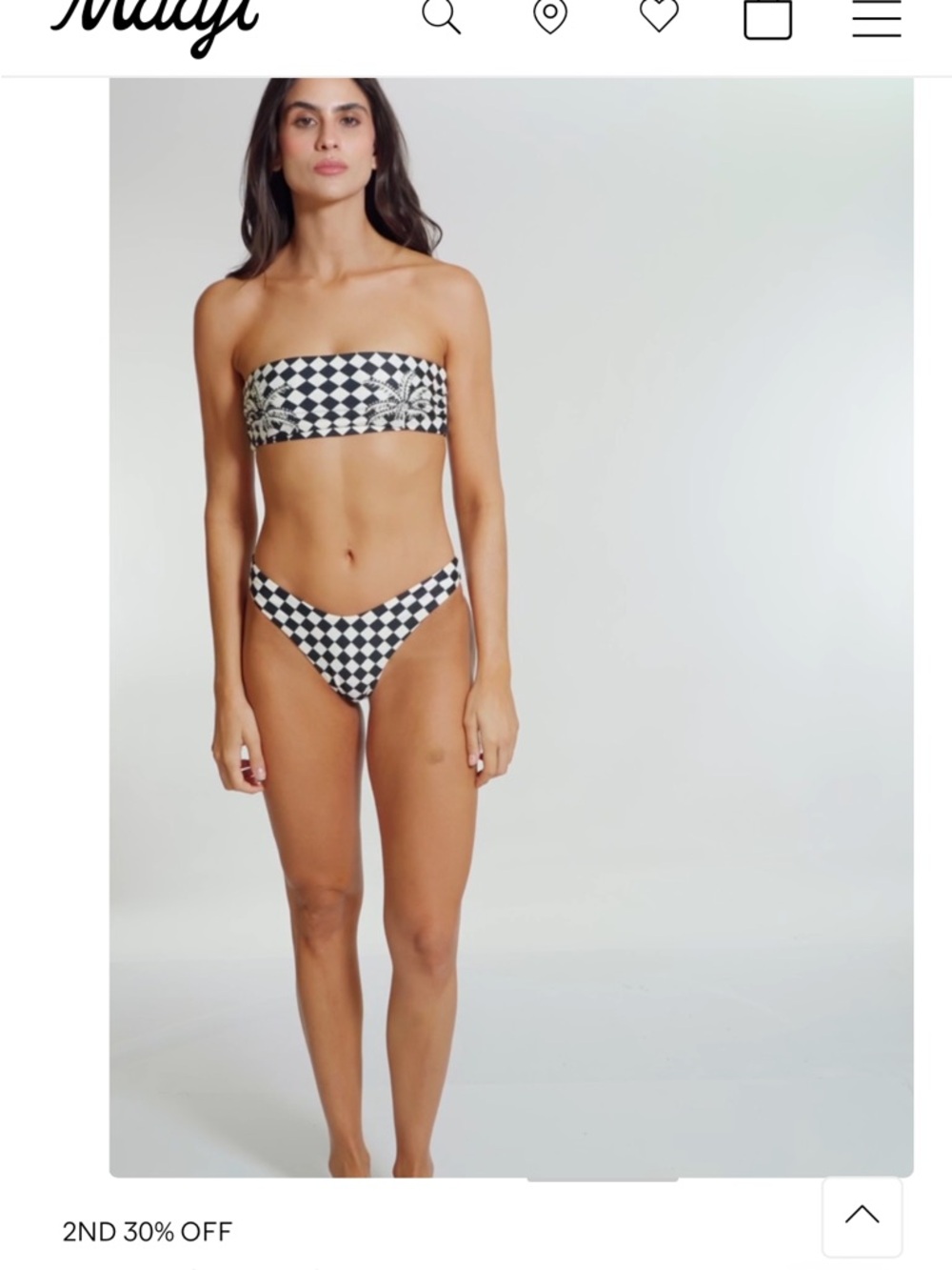 Maaji Black and White Vertical Stripe or checkered bikini